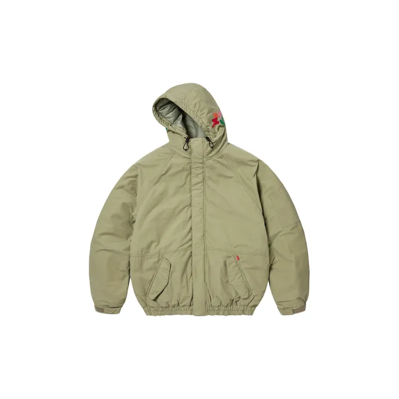 Supreme Needlepoint Hooded Jacket Olive Green/Olive XL - POIZON