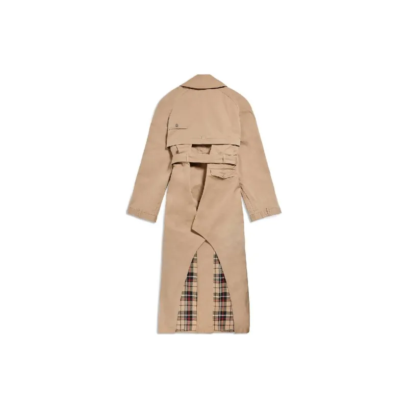 Balenciaga Patterned Checkered Oversized Trench Coat-1