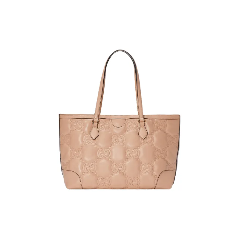 GUCCI GG Matelassé Leather Tote Bag Shopping Bag Shoulder Bag Handbag Medium Size Women's Rose Beige-3