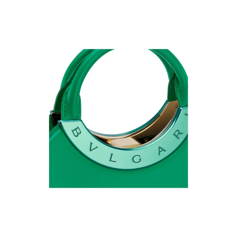 BVLGARI Roma Amor Series Calfskin Shoulder Bag Crossbody Bag Handbag Small Size Women's Green-4