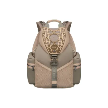 DIOR Calfskin With Nylon Backpack Men's Beige