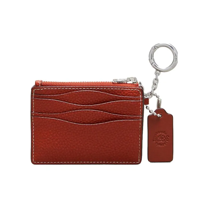 Coachtopia Leather Wallets Card Holders Regular Women's Dark Orange-1