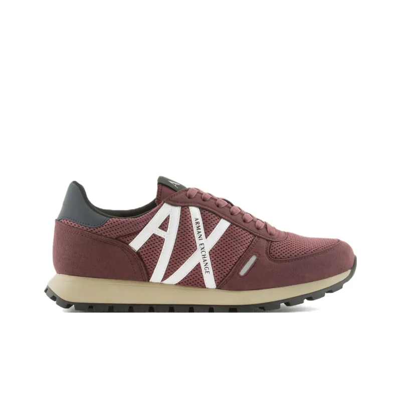 ARMANI EXCHANGEAE Low Top Casual Shoes Men's Burgundy-1