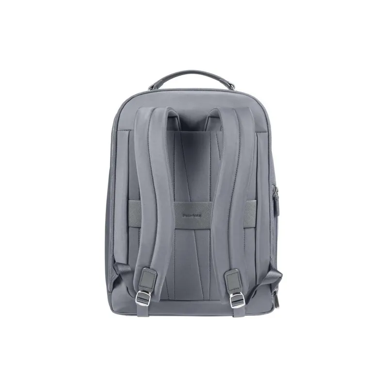 SAMSONITE Recyclable Polyester With PU Coating Backpack Regular Unisex Silver Gray-2