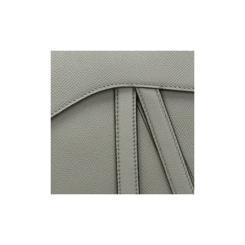 DIOR Saddle Grained Calfskin Saddle Bag Shoulder Bag Crossbody Bag Handbag Regular Women's Gray-5