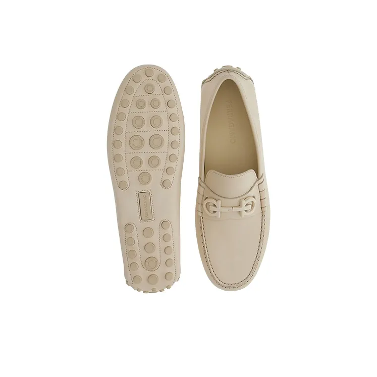 FERRAGAMO Gancini-plaque Leather Loafers-4