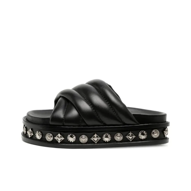 Toga Pulla Studded 50mm Leather Slides-0