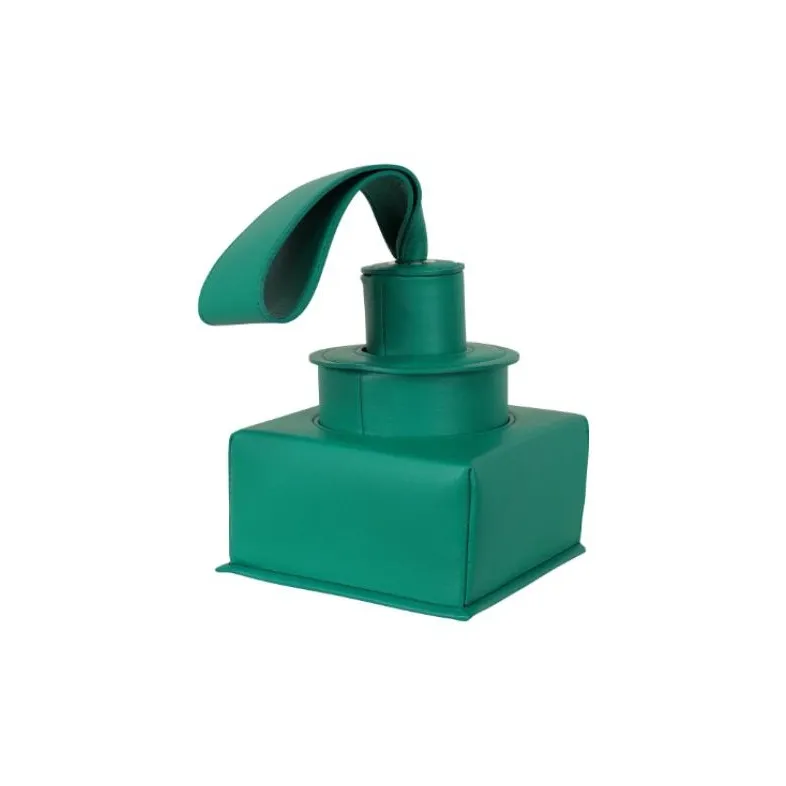 ISSEY MIYAKE Artificial Leather Box Bag Handbag Women's Green-4
