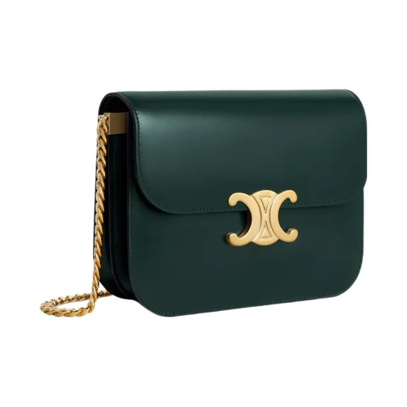 CELINE Calfskin Crossbody Bag Shoulder Bag Women's Amazon Green-1