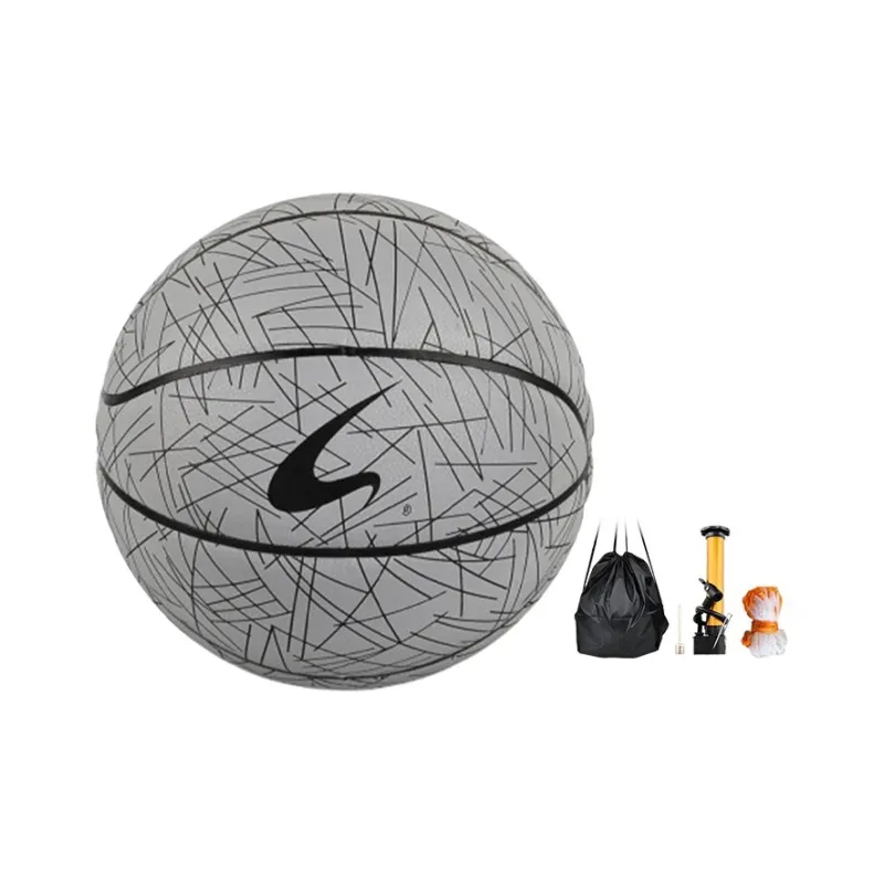 EVERVON PU Basketball Black Gray Size 7 Ball Reflective Kids'-5