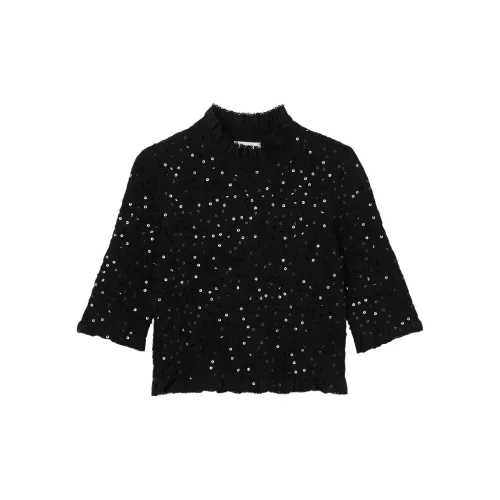 Sandro Sequin-embellished Shirred T-shirt