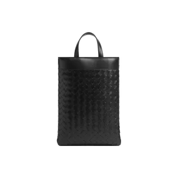 Bottega Veneta Intrecciato Cow Leather Laptop Bag Handbag Regular Men's Black