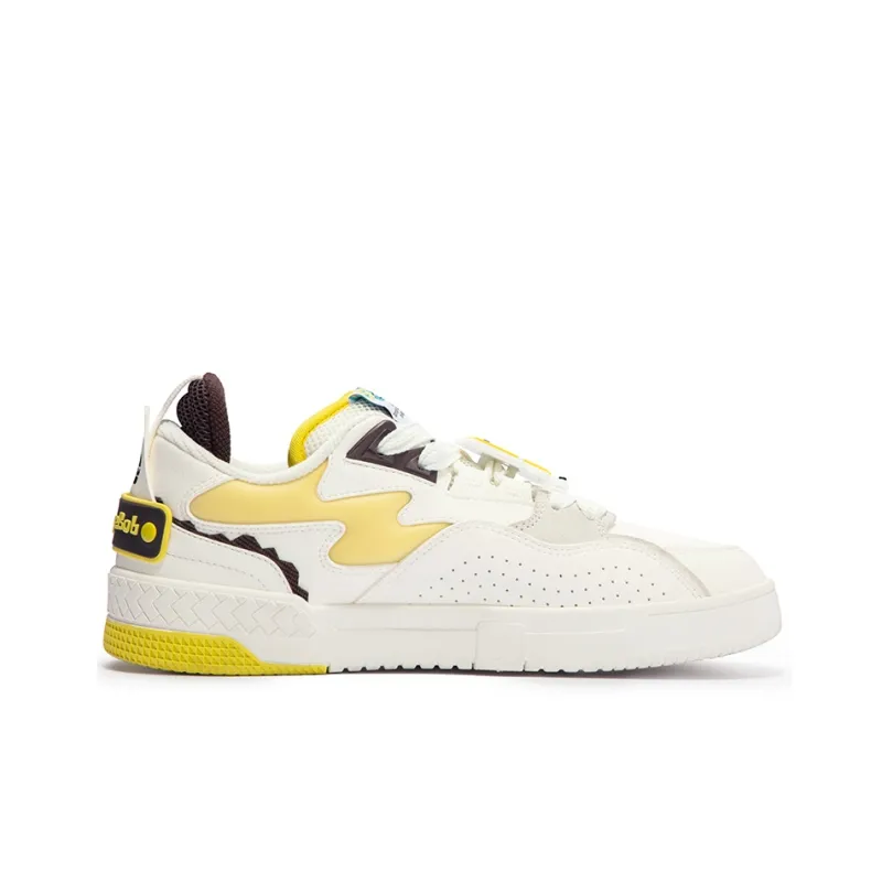 361° X SpongeBob SquarePants Co branded Series Skateboard Shoes Men Low Top Feather White/Acid Yellow-1