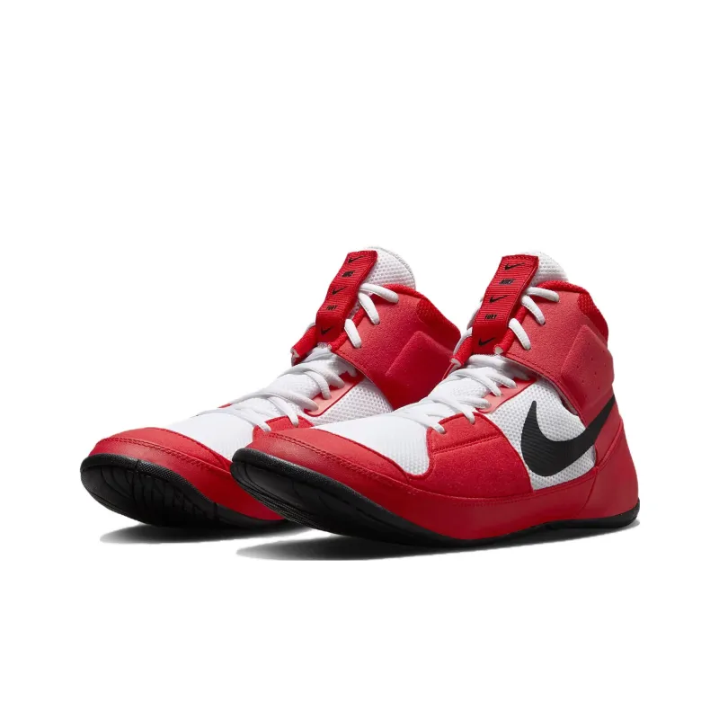 Nike Fury Anti Slip Wear Resistant Mid Top Training Shoes Unisex Red White-2