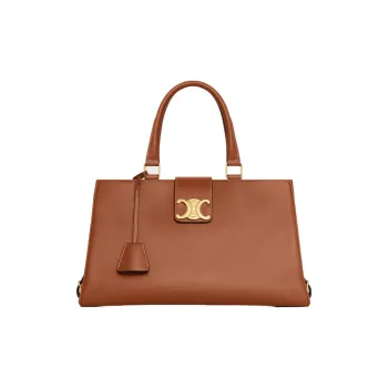 CELINE Soft Cow Leather Shoulder Bag Crossbody Bag Handbag Medium Size Women's Tawny