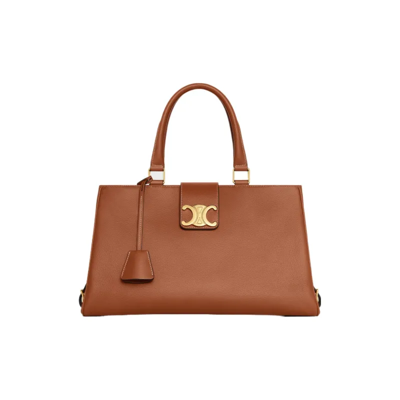 CELINE Soft Cow Leather Shoulder Bag Crossbody Bag Handbag Medium Size Women's Tawny-0