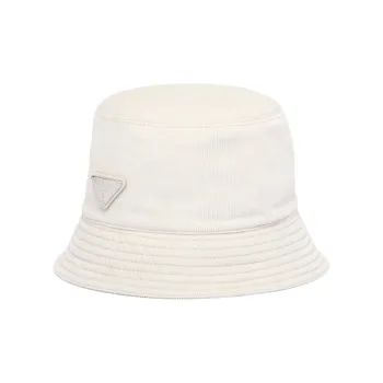 PRADA Triangle logo Corduroy Bucket Hat