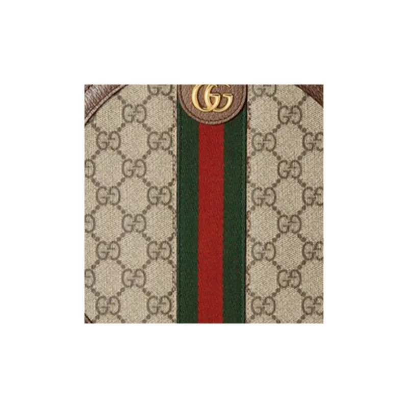 GUCCI Ophidia Canvas With Leather Round Cake Bag Handbags Earphone Cases Unisex Ebony/Brown-7