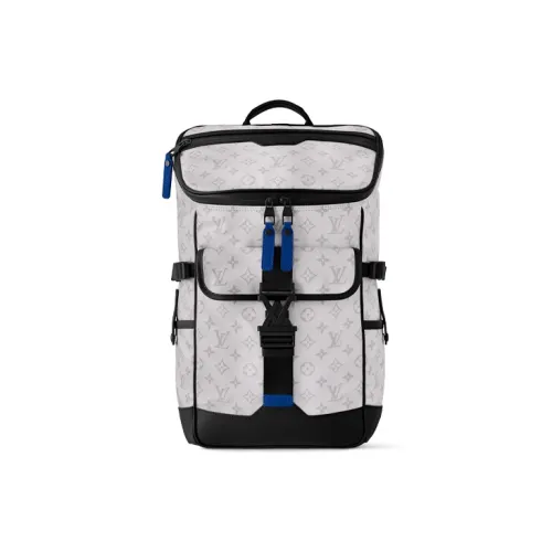 LOUIS VUITTON Canvas With Leather Finish Backpack Men's White & Black