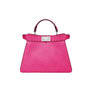 FENDI Peekaboo ISeeU Leather Shoulder Bag Crossbody Bag Handbag Small Size Women's Pink