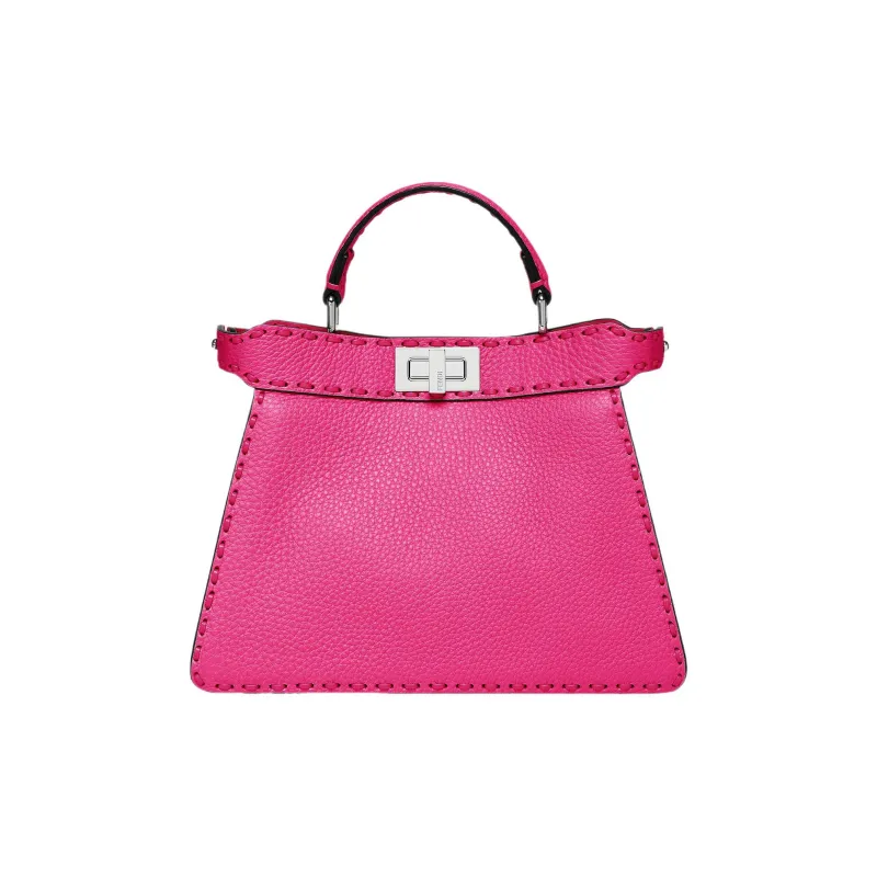 FENDI Peekaboo ISeeU Leather Shoulder Bag Crossbody Bag Handbag Small Size Women's Pink-0