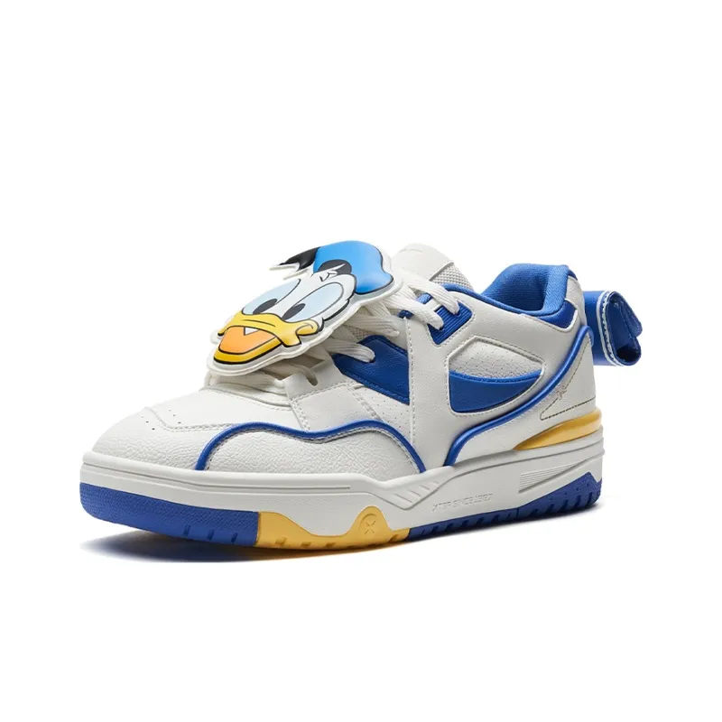 XTEP Slip-Resistant Low-Top Skateboard Shoes Men's White Blue-1