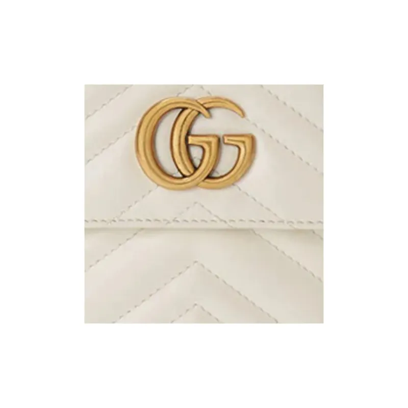 GUCCI Quilting Leather Chain Bag IPhone Case Handbag Shoulder Bag Cell Phone Pouch Women's White-7