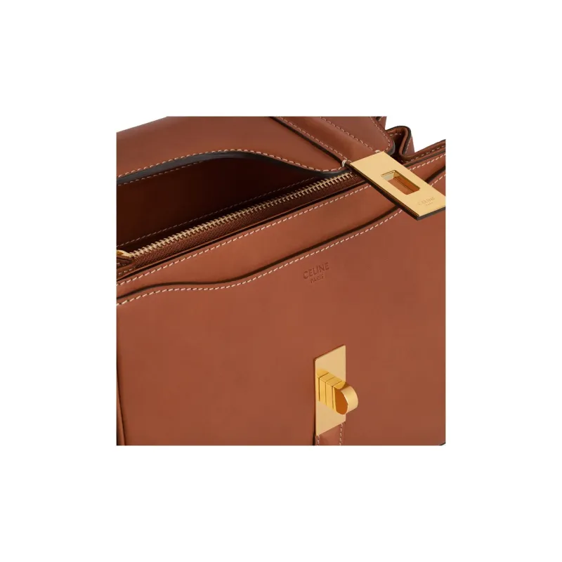 CELINE 16 Cow Leather Shoulder Bag, Crossbody Bag, Handbag Small Size Women's Tawny-3