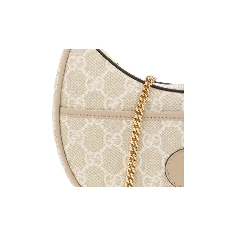 GUCCI Canvas With Leather Binding Canvas Bag, Crescent Bag, Shoulder Bag, Handbag, Shoulder Bag Women's-4