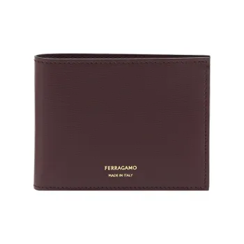 FERRAGAMO Palm Calfskin Wallet Regular Men's Dark Color Barolo