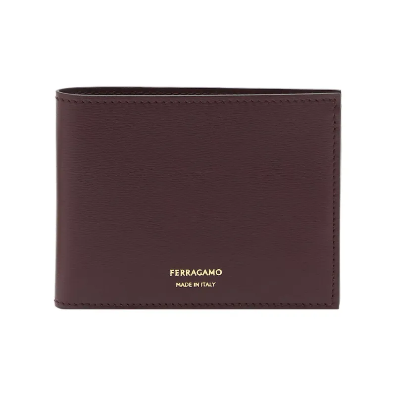FERRAGAMO Palm Calfskin Wallet Regular Men's Dark Color Barolo-0