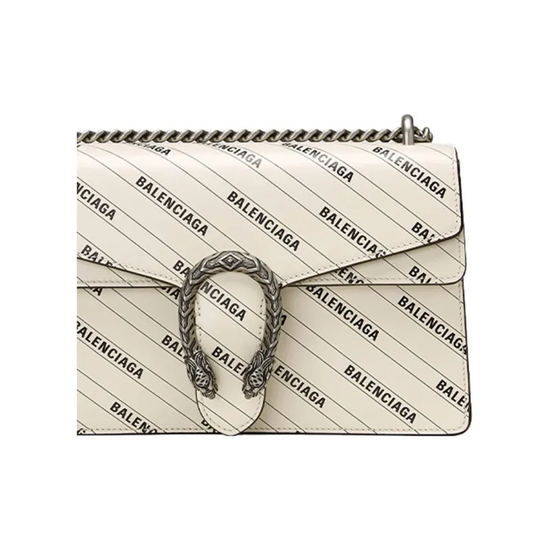 GUCCI Dionysus Leather Crossbody Bag Small Size Women's White-7