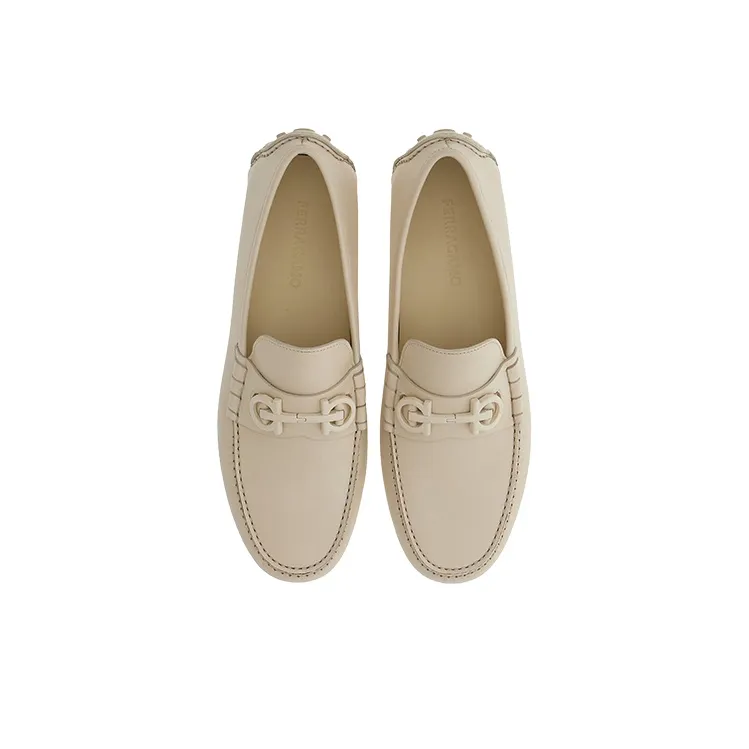 FERRAGAMO Gancini-plaque Leather Loafers-3