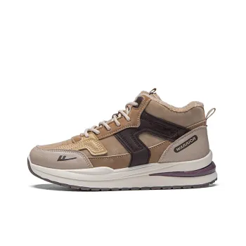 Warrior Thickened And Fleece Lined Padded Shoes Lightweight Wear Resistant And Warm High Top Casual Shoes Men's Khaki