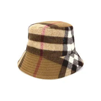 Burberry Exaggerated Check Wool Baseball Hat