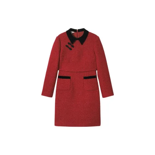 YINER GoodLand Long-Sleeved Dresses Women's Red