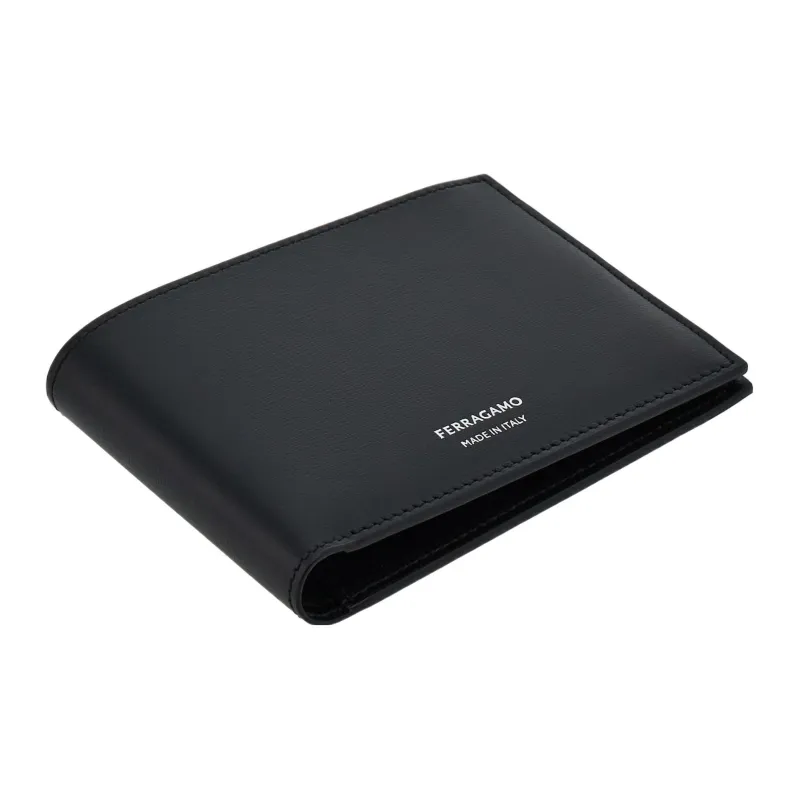 FERRAGAMO Palm Calfskin Wallet Regular Men's Black-1