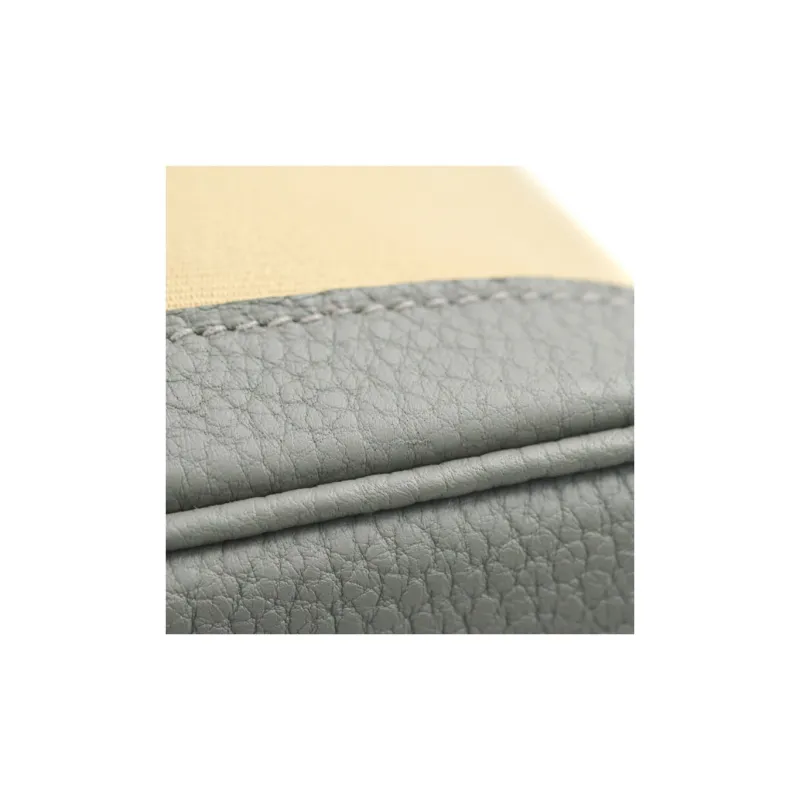 HERMES Garden Party Tempete Canvas With Leather Garden Bag Handbag Unisex Maje Gray-11