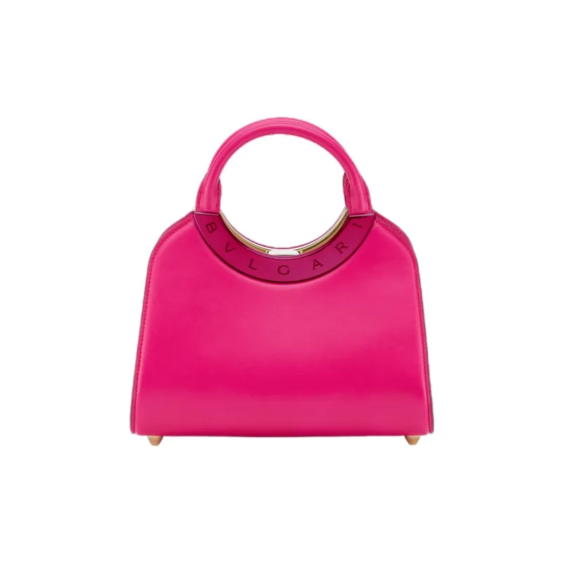 BVLGARI Roma Amor Series Calfskin Shoulder Bag Crossbody Bag Handbag Small Size Women's Pink-2