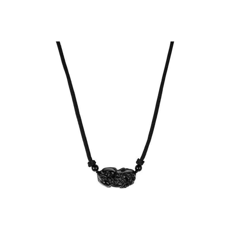Seven Little Craftsmen Obsidian Jade Necklaces Unisex Obsidian-0