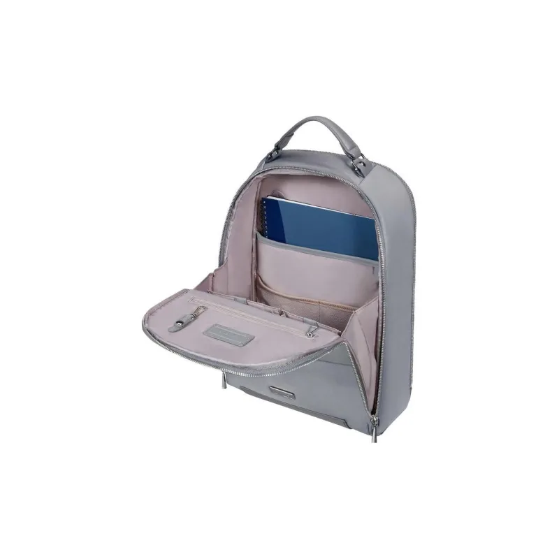 SAMSONITE Recyclable Polyester With PU Coating Backpack Regular Unisex Silver Gray-5
