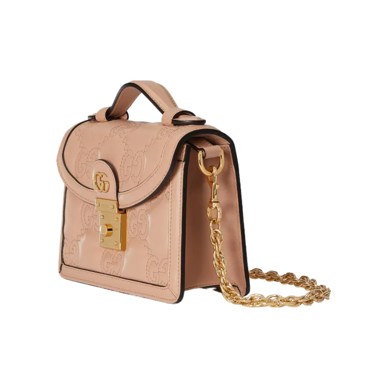 GUCCI GG Matelassé Leather Controller Bag Shoulder Bag Crossbody Bag Handbag Small Size Women's Rose Beige-2