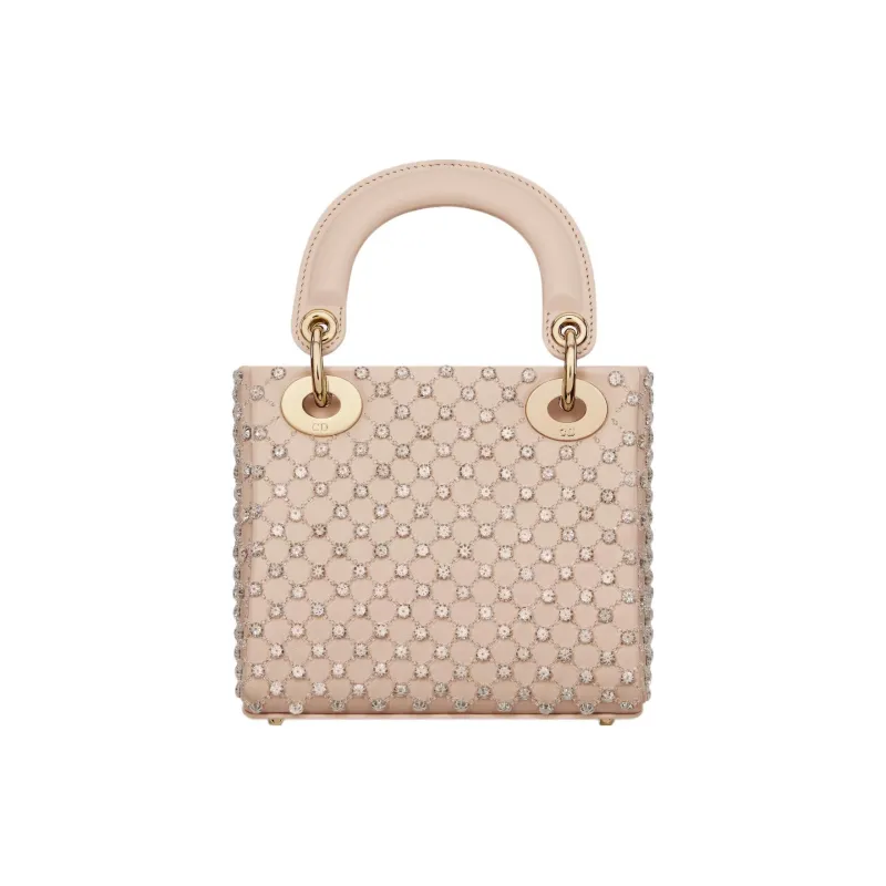 DIOR Lady Dior Sheepskin Shoulder Bag Crossbody Bag Handbag Mini Women's Caramel Beige-1