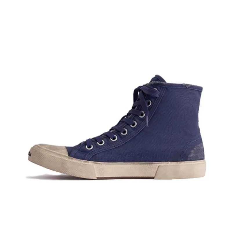 Balenciaga Paris Low Top Sneakers 'Indigo Destroyed Cotton And White Rubber'-0