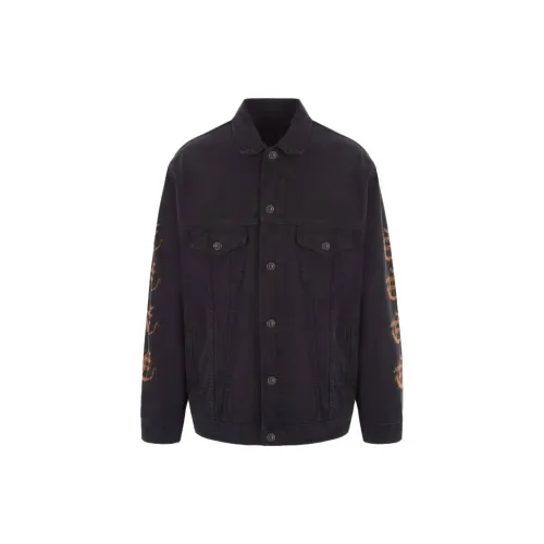 Balenciaga Denim Jackets Men Black