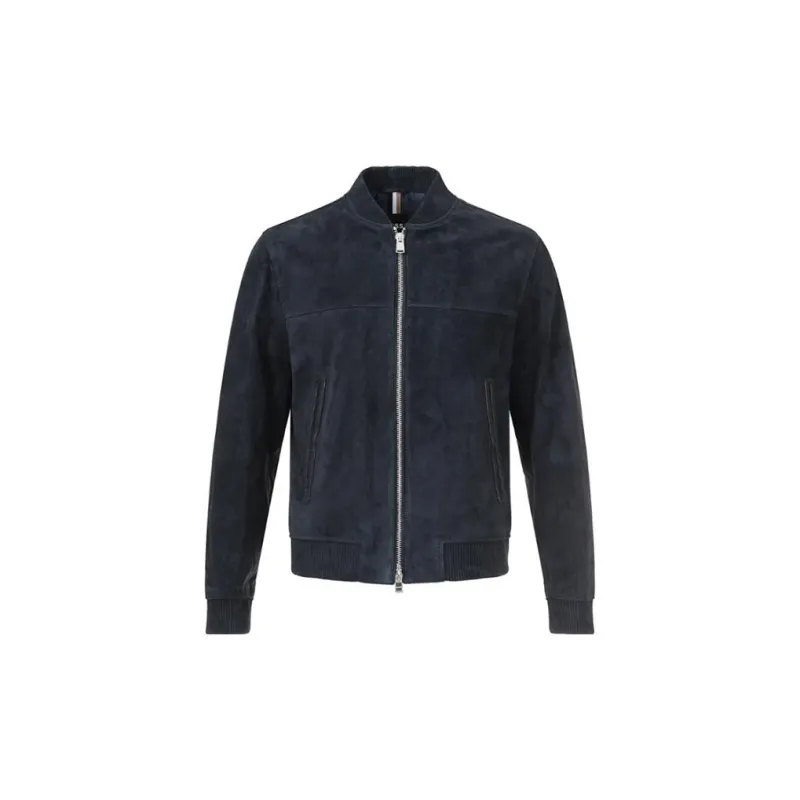 HUGO BOSS Leather Bomber Jacket-0