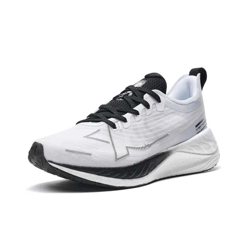 XTEP Two Thousand Kilometers 1.0 Anti Slip Wear Resistant Low Top Sprint Running Shoes Women's Black White-1