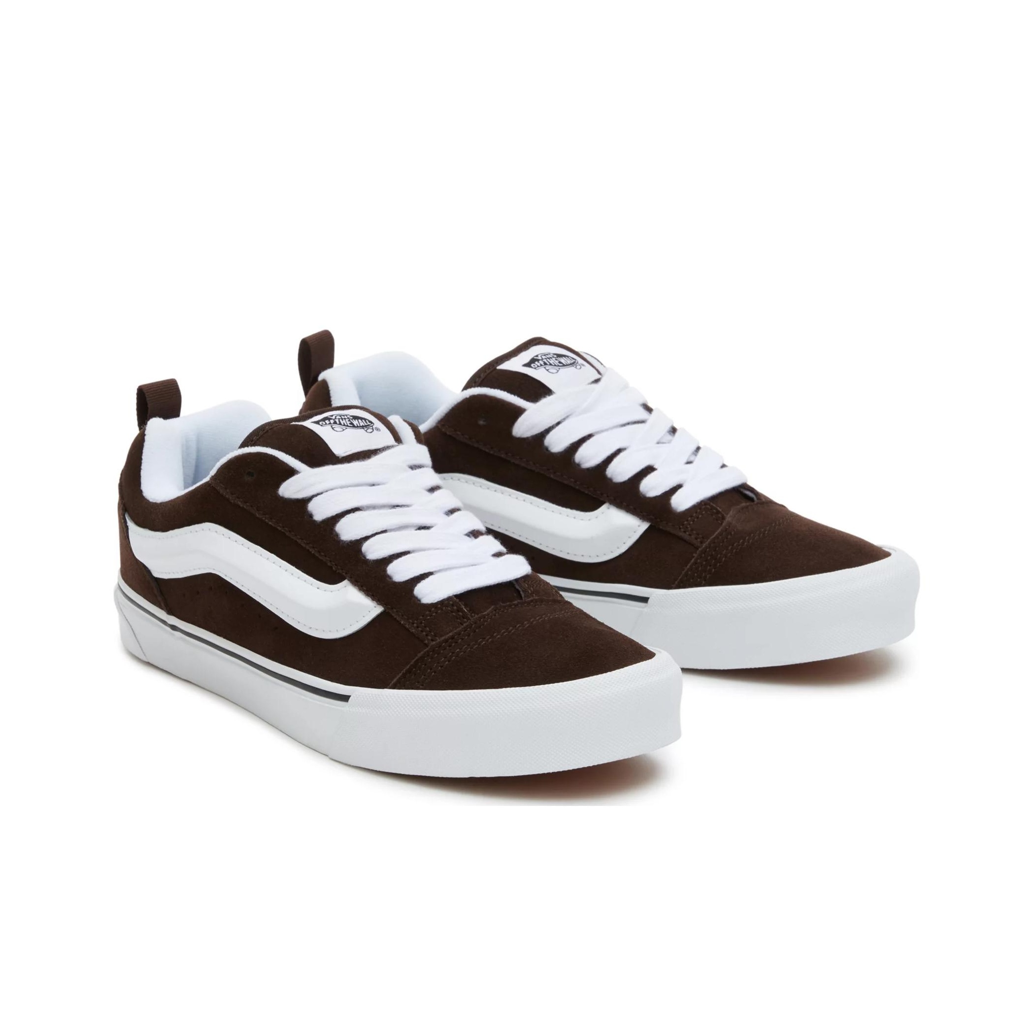 VANS★KNU SKOOL★兼用★BROWN/WHITE Vans Knu Skool Skate Sneakers Shoes Brown/White VN0009QCNWH