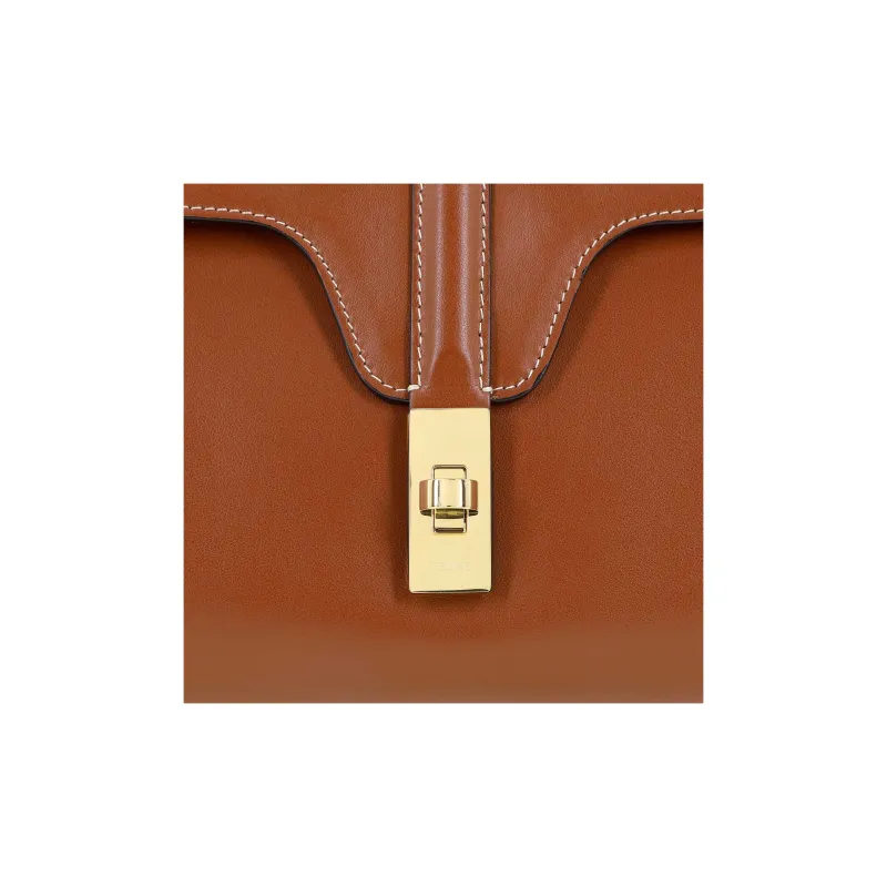 CELINE 16 Smooth Cow Leather Shoulder Bag Crossbody Bag Women's Tawny-6