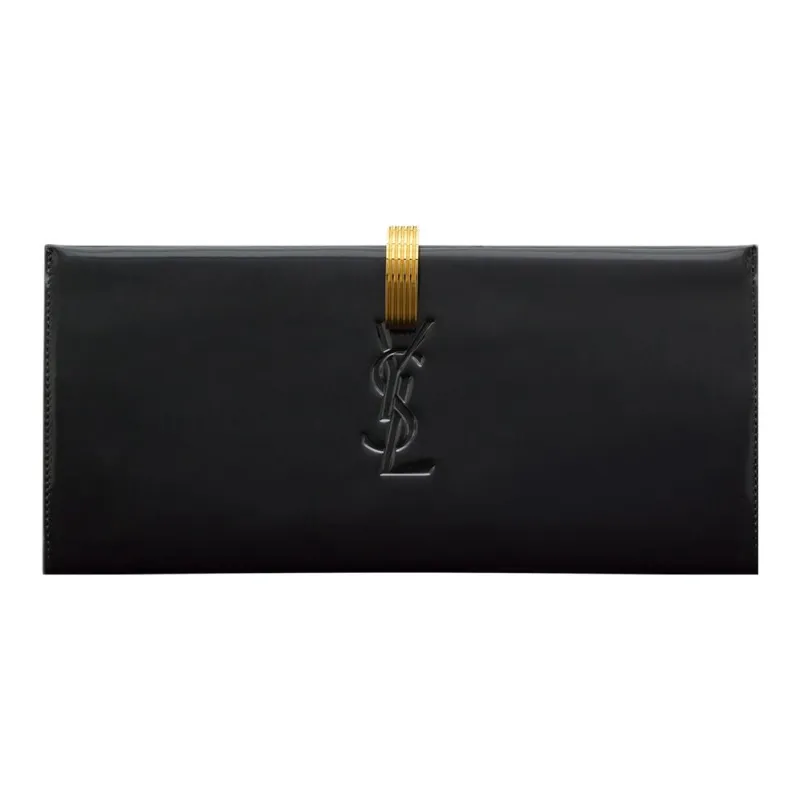 SAINT LAURENT Cow Leather Clutch Regular Women's Black-0